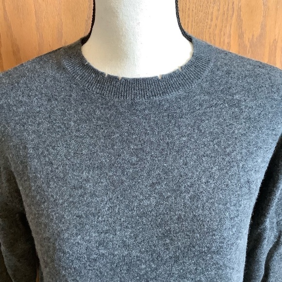 NWT T by Alexander Wang Distressed Merino Blend Knit Grey Sweater Sz-XS - Picture 3 of 8